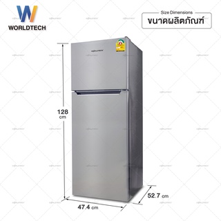 ภาพขนาดย่อของภาพหน้าปกสินค้า(ใช้โค้ดลดเพิ่ม) Worldtech ตู้เย็น 2 ประตู ขนาด 4.9 คิว รุ่น WT-RF138 ความจุ 138 ลิตร ตู้เย็นใหญ่ ตู้แช่ ตู้เย็นประหยัดไฟเบอร์ 5 รับประกัน 3 ปี (ผ่อน 0%) จากร้าน worldtechthailand บน Shopee ภาพที่ 8