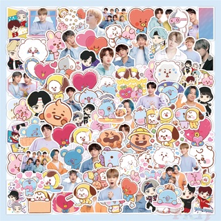 56 ชิ้น / ชุด ☆ สติกเกอร์ KPOP Superstar B.T.2.1 สําหรับติดตกแต่ง ☆ สติกเกอร์ Doodle แฟชั่น กันน้ํา DIY