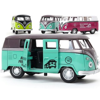 โมเดลรถบัส VW Diecast โลหะผสม 1:36 สไตล์เรโทร ของเล่นสําหรับเด็ก