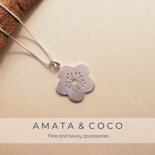 Amata & CoCo สร้อยคอเงินแฟชั่น สร้อยคอพร้อมจี้รูปดอกบ๊วย (เหมย / Plum Blossoms)