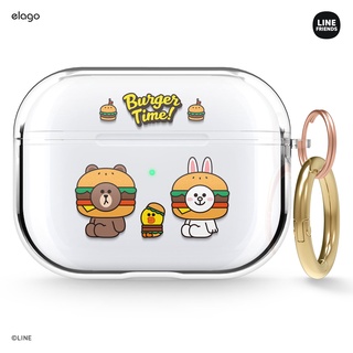 elago เคสสำหรับใส่ LINE FRIENDS Burger Time AirPods Pro Case เคส (elago X LINE ลิขสิทธิ์แท้) สินค้าพร้อมส่ง