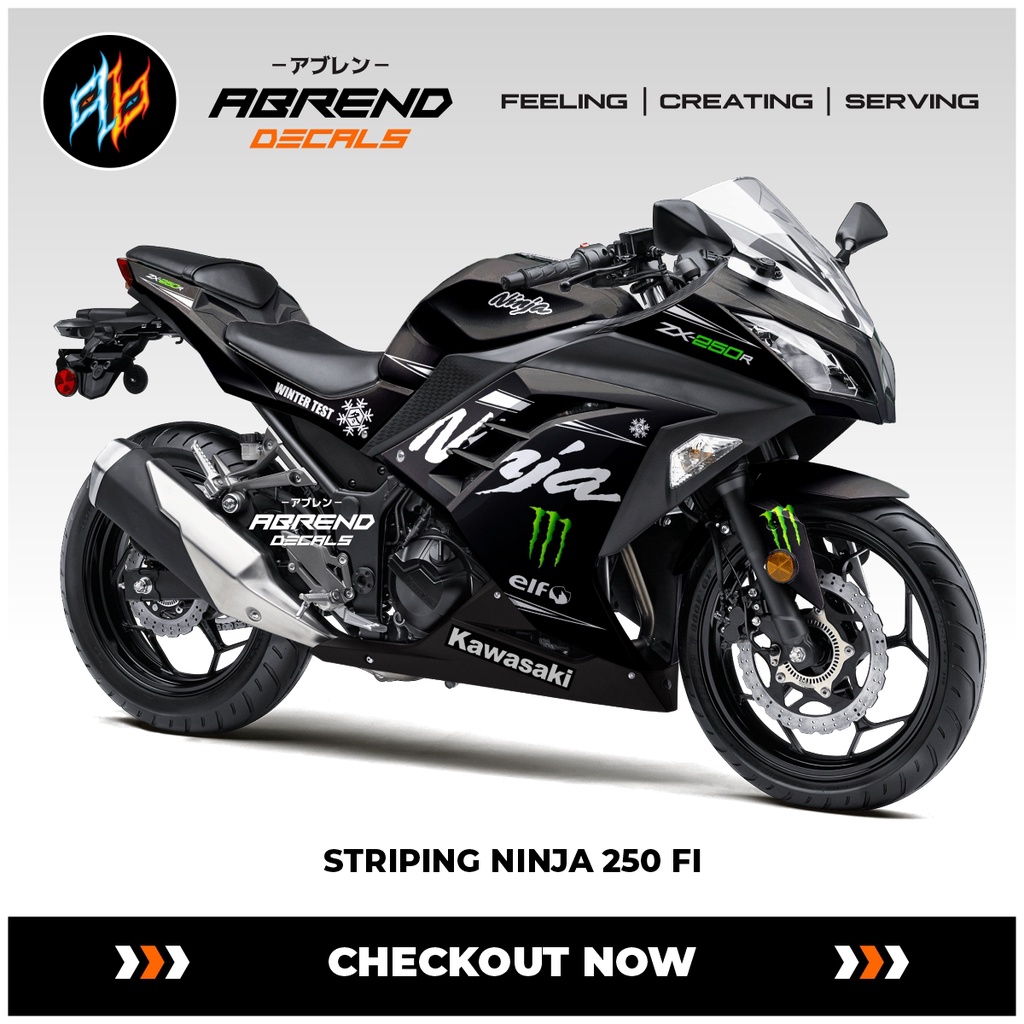 สติกเกอร์-ลาย-ninja-250-fi-livery-winter-test-kawasaki-ninja-fi-old-สําหรับติดตกแต่งรถจักรยานยนต์