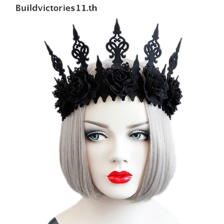 Buildvictories11 มงกุฎดอกไม้โกธิค สีดําเข้ม สําหรับปาร์ตี้ฮาโลวีน