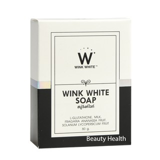 สินค้า Wink White Soap สบู่วิงค์ไวท์ ผสมกลูต้า น้ำนมแพะ ช่วยทำความสะอาดผิว บำรุงผิว (80 g. x 1 กล่อง)