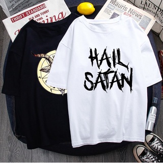 T-shirt  เสื้อยืดลําลอง แขนสั้น พิมพ์ลาย Satan Horror Death Evil Satanism Grim Reaper Evil Psychedelic สําหรับผู้ชายS-5X