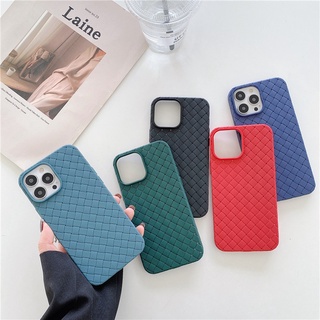 เคสโทรศัพท์มือถือหนัง กันกระแทก กระจายความร้อน ลายสาน สําหรับ IPhone 13 12 11 Pro Max X XS XR XS Max