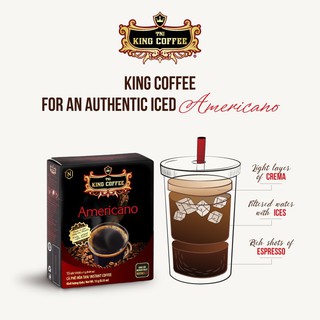 King Coffee Amaricano กาแฟดำอเมริกาโน่ สัญชาติเวียดนาม ที่คุณต้องลอง 1กล่อง15ซองๆละ1กรัม นำเข้าจากเวียดนาม