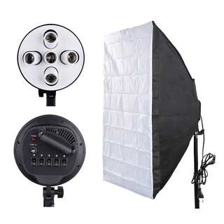 Softbox 60x90 5 Socket E27 สำหรับสตูดิโอถ่ายภาพ 5ขั้วพร้อมซอฟบ็อก