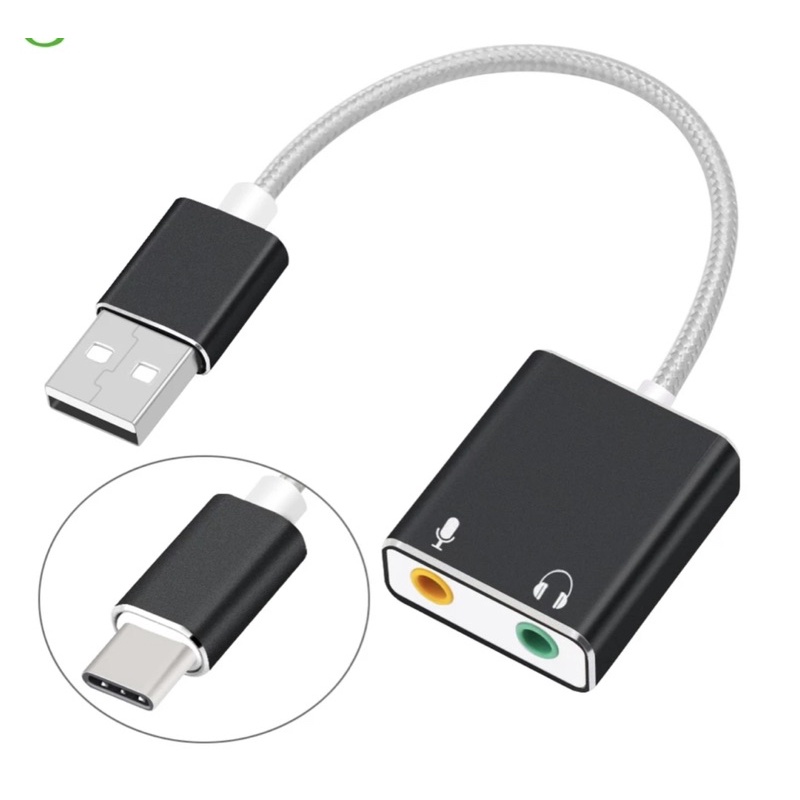 7.1 การ์ดเสียง USB ภายนอกประเภท C/USB ถึง 3.5 มม. แจ็คอะแดปเตอร์เสียง ...