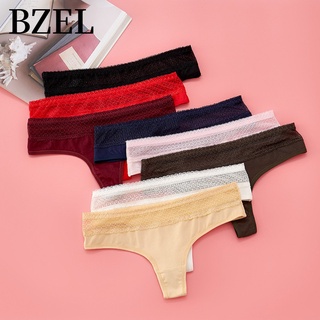 Bzel กางเกงชั้นในจีสตริง ผ้าฝ้ายแท้ ระบายอากาศ ใส่สบาย เซ็กซี่ สําหรับผู้หญิง พร้อมส่ง