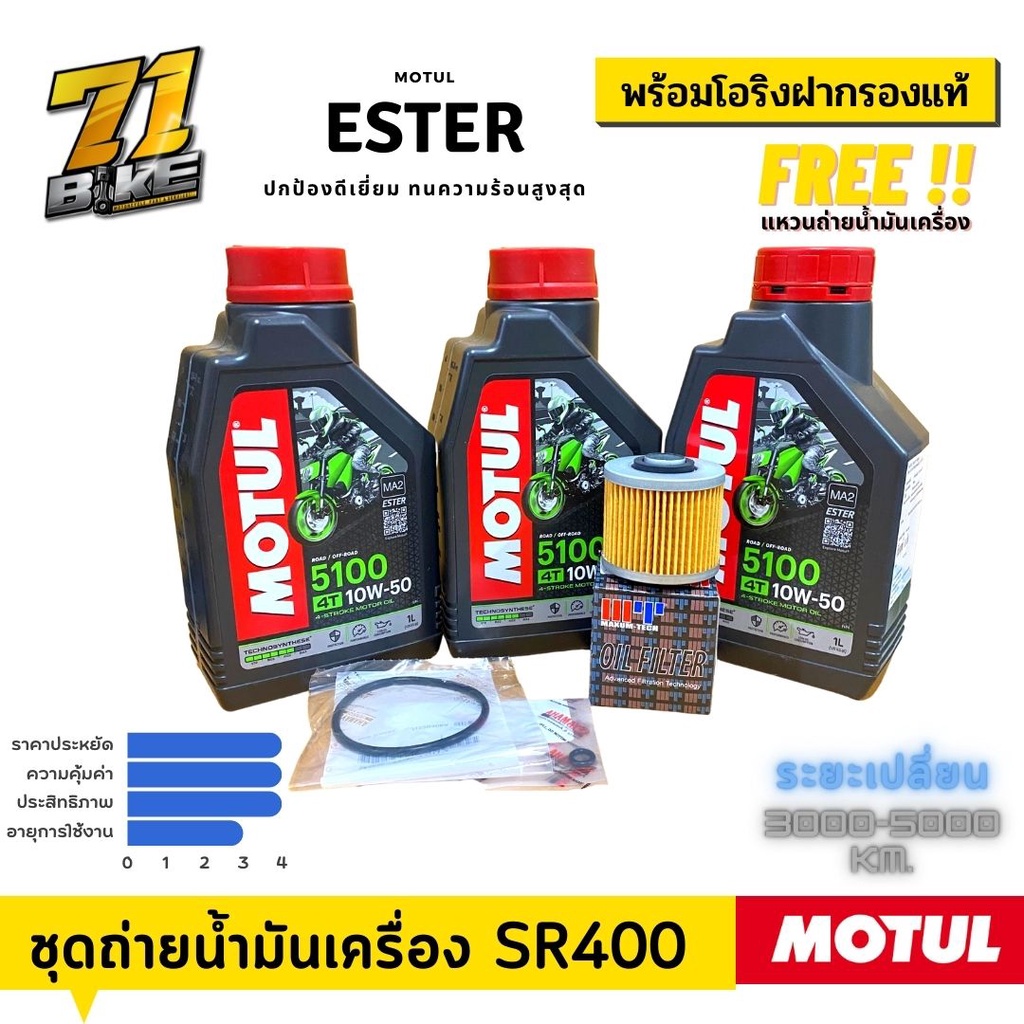 sr400-ชุดถ่ายน้ำมันเครื่อง-motul5100-sae10w50-กรอง-โอริง-ฟรีแหวนถ่ายน้ำมันเครื่อง