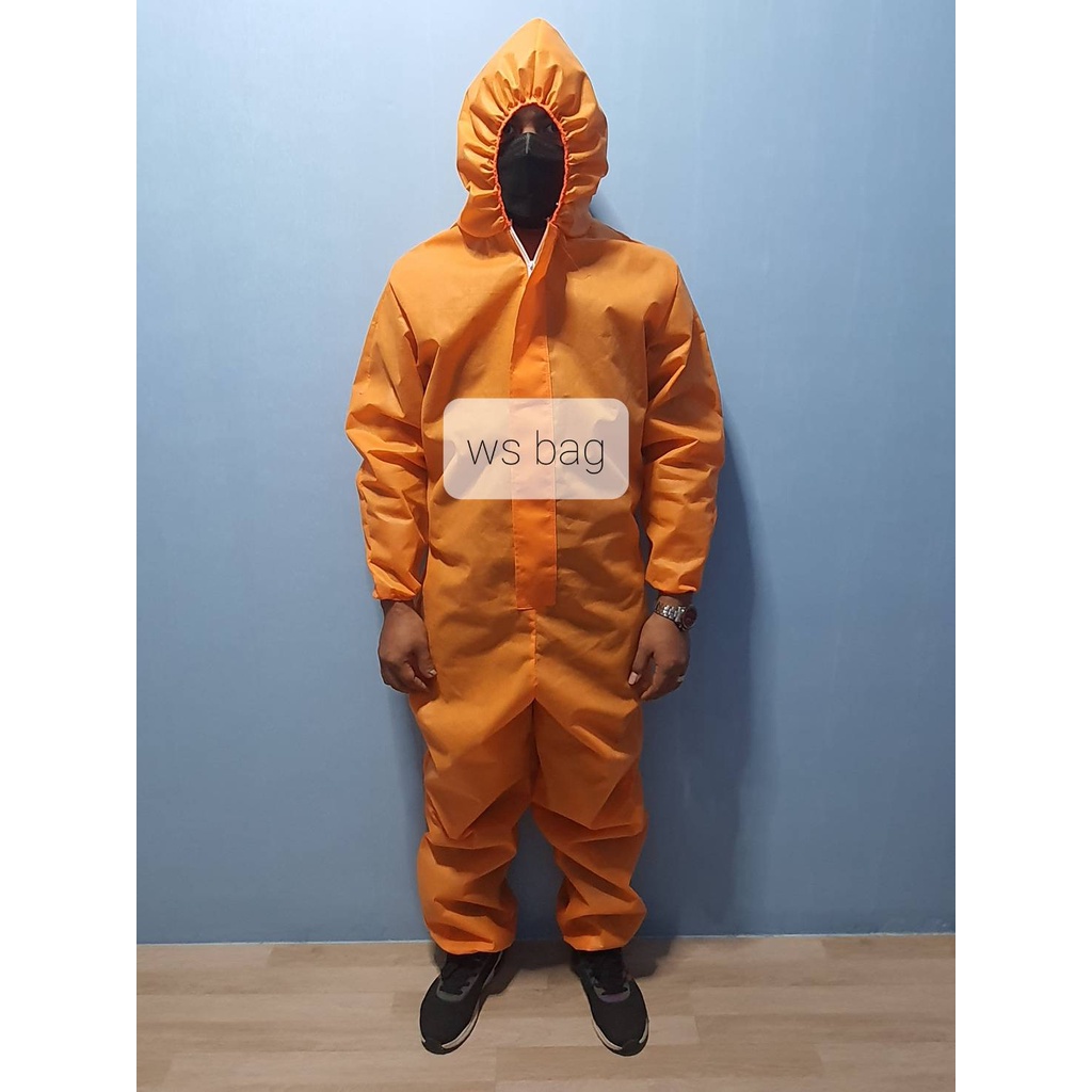 ภาพสินค้าชุดหมีส้ม PPE cover all ชุดหนา 75แกรม 2XL 3XL 4XL 5XL สีชมพู ป้องกันฝุ่นละออง พระ xxxxl จากร้าน cut_sew168 บน Shopee ภาพที่ 2