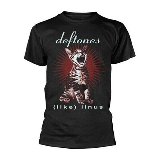 Tee leee เสื้อยืดสีดำผู้ชาย Deftones เหมือน Linus