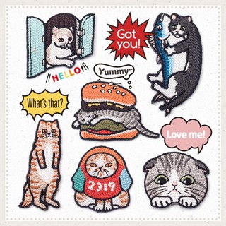 ภาพหน้าปกสินค้าสติ๊กเกอร์ลายการ์ตูนแมวสำหรับตกแต่งเสื้อผ้า ซึ่งคุณอาจชอบสินค้านี้
