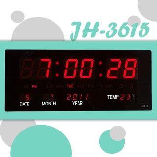 ภาพหน้าปกสินค้านาฬิกาดิจิตอลรุ่นใหม่ LED JH-3615 แขวนติดผนัง Number Clock แขวนผนัง รุ่น NO 3615 LED ขนาด 36x15x3CM มีตัวเลขให้เลือก2สี ที่เกี่ยวข้อง