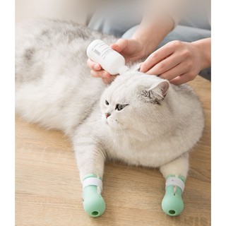 ถุงเท้าแมวป้องกันแมวข่วน ถุงเท้าซิลิโคนแมวสำหรับอาบน้ำ อุปกรณ์ป้องกันแมวข่วน ราคาถูก พร้อมส่ง