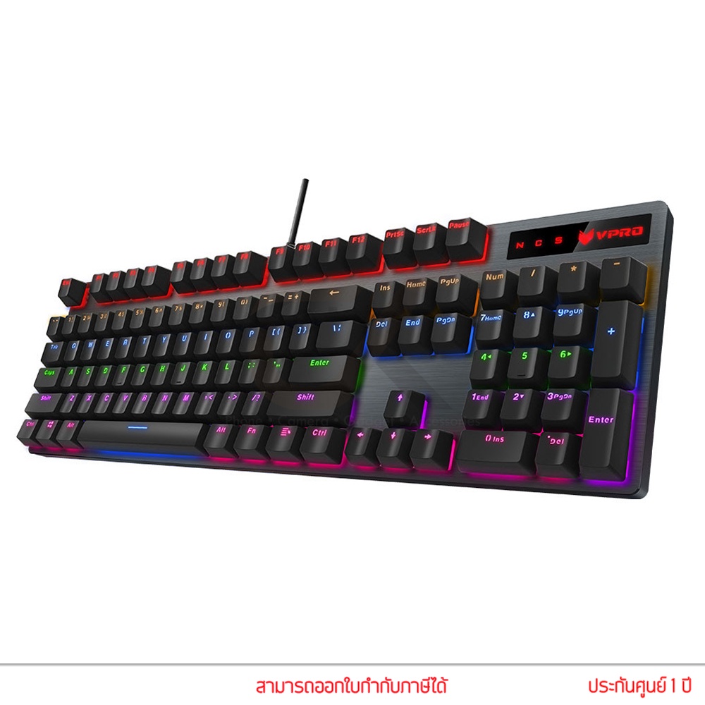 rapoo-คีย์บอร์ด-รุ่น-v500pro-mechanical-blue-switch-gaming-keyboard-thai-eng