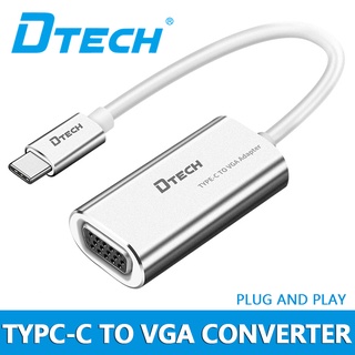 Dtech ตัวแปลง Type c เป็น VGA 1080P ตัวผู้ เป็นตัวเมีย 10Gbps สําหรับ Win 11 10 8 7 XP Vista Linux 15 ซม.