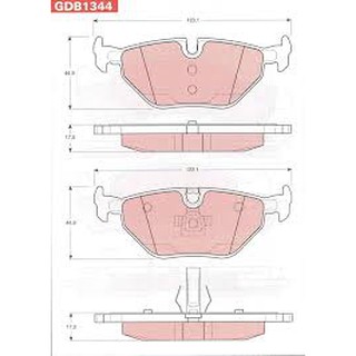 ผ้าเบรคหลัง BMW 323i E46 TRW