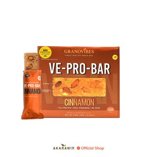 VE-PRO-BAR โปรตีนบาร์จากถั่วเหลือง รสชินนามอน (CINNAMON) 1 กล่อง บรรจุ 6 บาร์