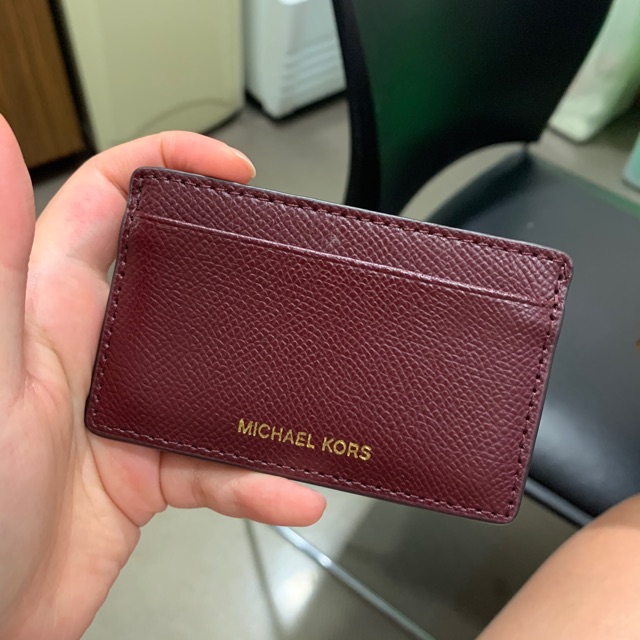 michael-kors-100-credit-card-holder-ของแท้-จากช็อปสนามบินสิงคโปร์-ที่ใส่ธนบัตร-หนังแท้