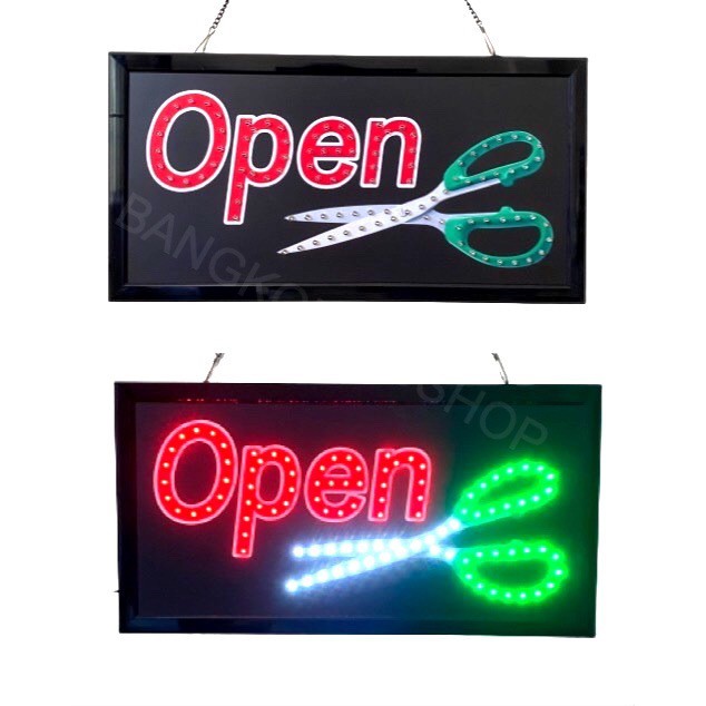 led-sign-open-กรรไกร-ป้ายไฟแอลอีดีสำหรับตกแต่ง-220v-ป้ายตัวอักษร-ป้ายไฟ-ป้ายหน้าร้าน-ใช้ประดับตกแต่ง