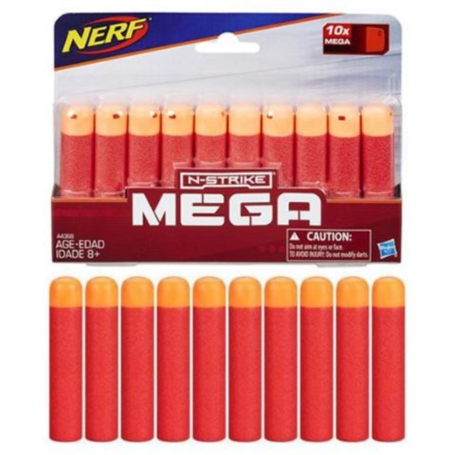 ภาพหน้าปกสินค้าNerf N-Strike Mega 10 Darts Refill Bullets กระสุนเนิร์ฟ เมก้า Dart Bullet