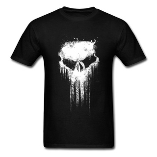 สไตล์ใหม่ Punisher Skull Punk T Shirt Mens Punisplat Leisure  For Men Geek Skull Print Tops Tees