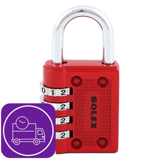 กุญแจรหัส SOLEX C44 40 MM สีแดง