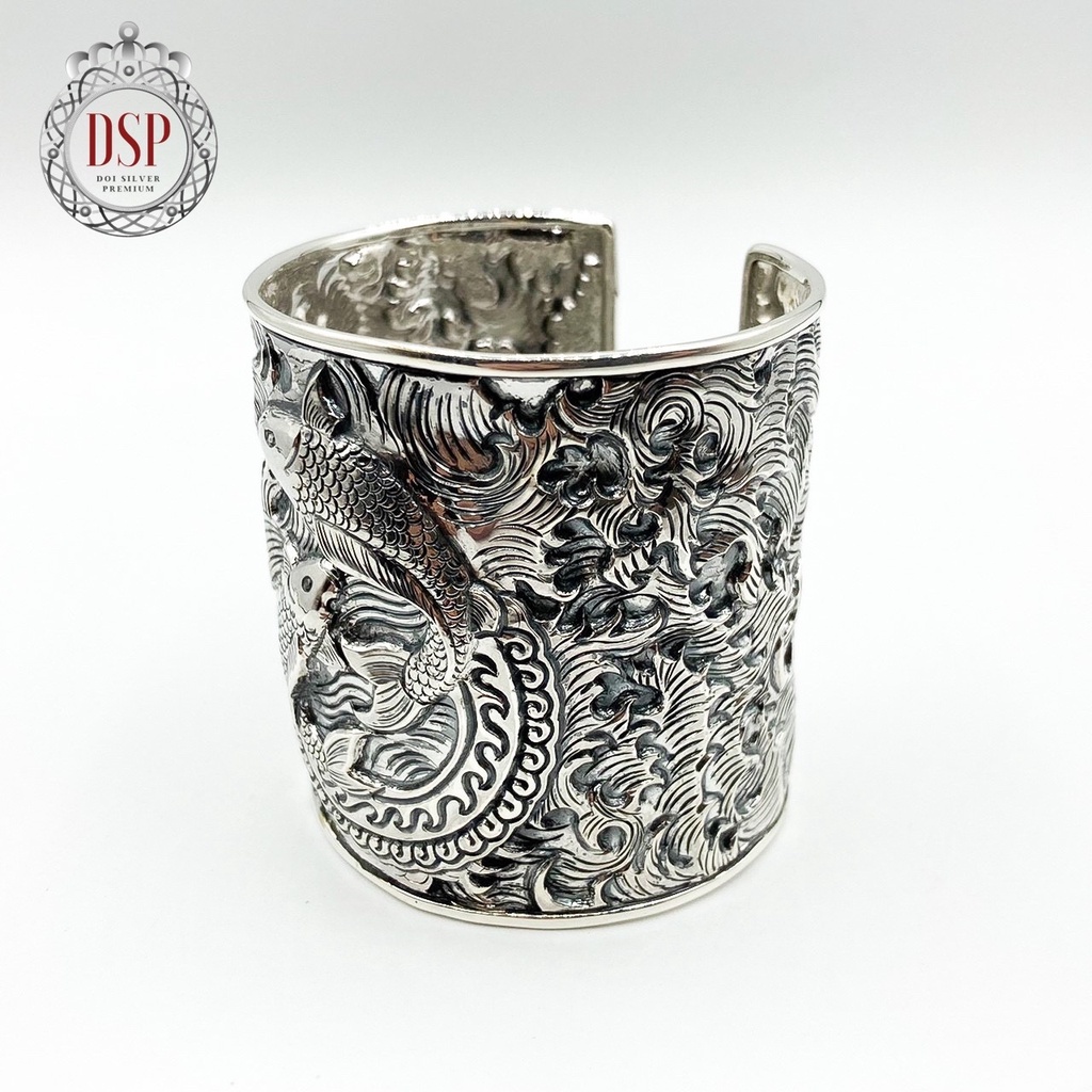 กำไลข้อมือราศีมีน-กำไล-12-ราศีแห่งดวงดาว-กำไลเงินแท้-92-5-pisces-zodiac-925-sterling-silver-bangle-gspp0312