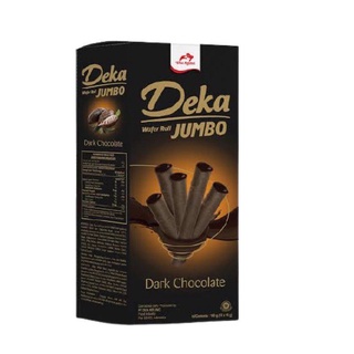 เดก้า Deka Wafer Roll Jumbo เวเฟอร์แท่งสอดไส้ดาร์กช็อคโกแลต 160g เวเฟอร์ ช็อกโกแลต ช็อคโกแลต เวเฟอร์ช็อคโกแลต ขนมนำเข้า