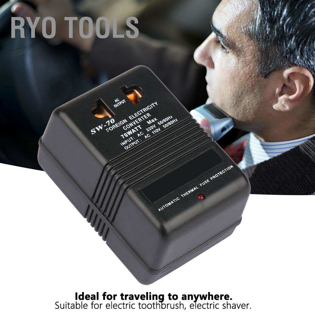 Ryo เครื่องมือหม้อแปลงไฟฟ้า 220V ถึง 110V 70W Cn Plug | Shopee Thailand