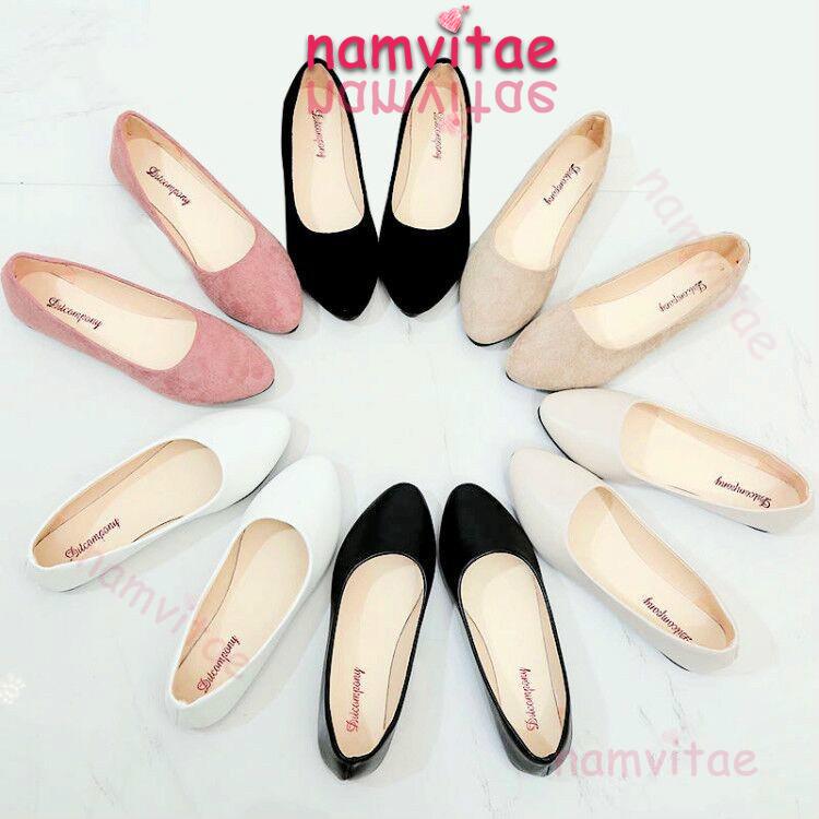 ภาพหน้าปกสินค้ารองเท้าคัชชู ส้นแบน สำหรับสตรี จากร้าน namvitae.th บน Shopee