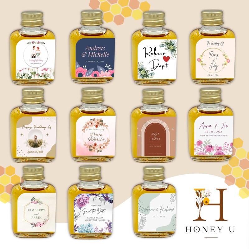 ภาพสินค้าของชำร่วยงานแต่ง ของรับไหว้ น้ำผึ้งแท้100% ขนาด30ml. จากร้าน honey.u บน Shopee ภาพที่ 8