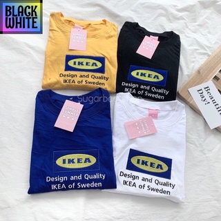 BWCB-พร้อมส่ง ผ้าคอตตอนเสื้อยืด oversize ปักลายสไตล์มินิมอล ปักลาย ikea เสื้อยืดเท่ห์ เสื้อยืดฮิตๆ oversize unisex