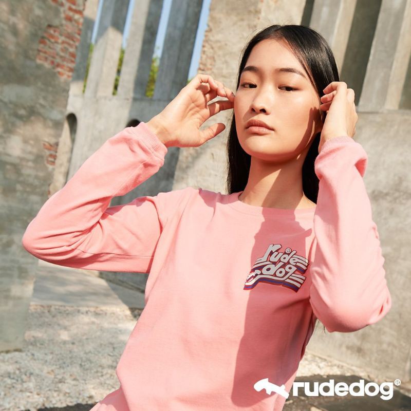 rudedog-เสื้อยืดแขนยาว-รุ่น-bubble21-สีชมพู-ราคาต่อตัว