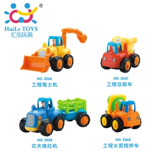 Huile Toy (Hola) แบรนด์แท้ รถจิ๋วก่อสร้างมหาสนุก Happy tractor, bulldozer, mix truck, dumper รถตัก รถแทรกเตอร์ รถบรรทุก