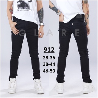 สินค้า ✨ยีนส์ขาเดฟผู้ชายสีดำ ยีนส์ผ้ายืด✨ ยีนส์สีดำ No.912 | กางเกงขายาวผู้ชาย ขาเดฟ กางเกงยีนส์แฟชั่น ราคาถูก