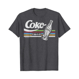 แฟชั่นคลาสสิกSummer Solid Color 100% Cotton men short shirt Coca Cola Retro Rainbow Stripe Coke Graphic MenS T-Shirts P
