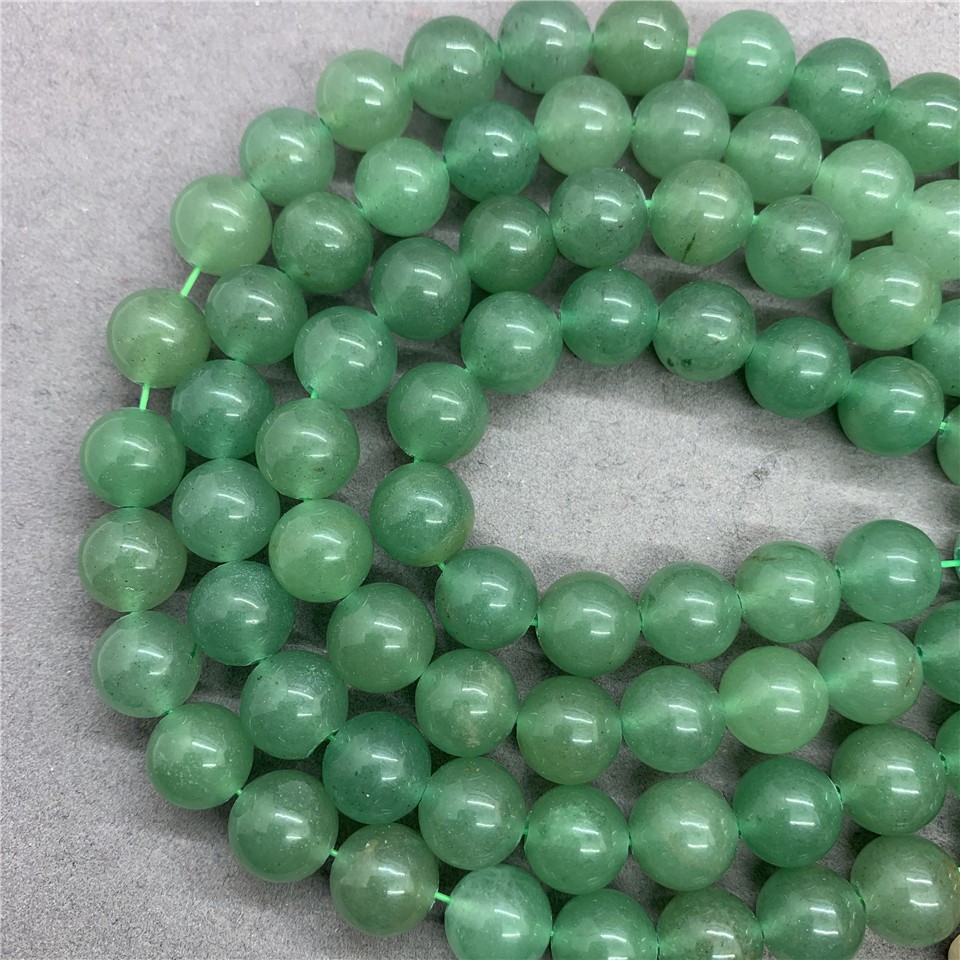 ภาพสินค้าGreen Sand Aventurine Bead Stone Round 4-12mm Gemstone Loose Spacer DIY Bracelet จากร้าน xunyue.th บน Shopee ภาพที่ 4