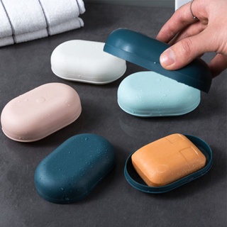 สินค้า Creative  Bathroom Shower Soap Box / Portable Travel  Plastic Soap Case / Drain Soap Dish / Soap Storage Holder for Bathroom