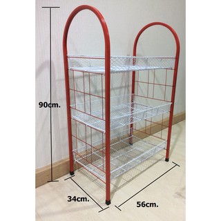 ชั้นแฟนซี3ชั้น ตาถี่ทรงโค้ง 34x56x90cm SC-917