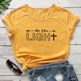 [COD]เสื้อยืด พิมพ์ลาย Be The Light Arrow Christian สําหรับผู้หญิง