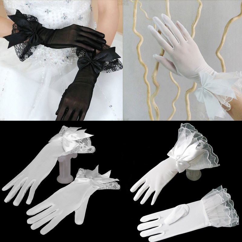 autu-ถุงมือ-แบบเต็มนิ้ว-ประดับโบว์-ยืดหยุ่น-เซ็กซี่-สําหรับเจ้าสาว