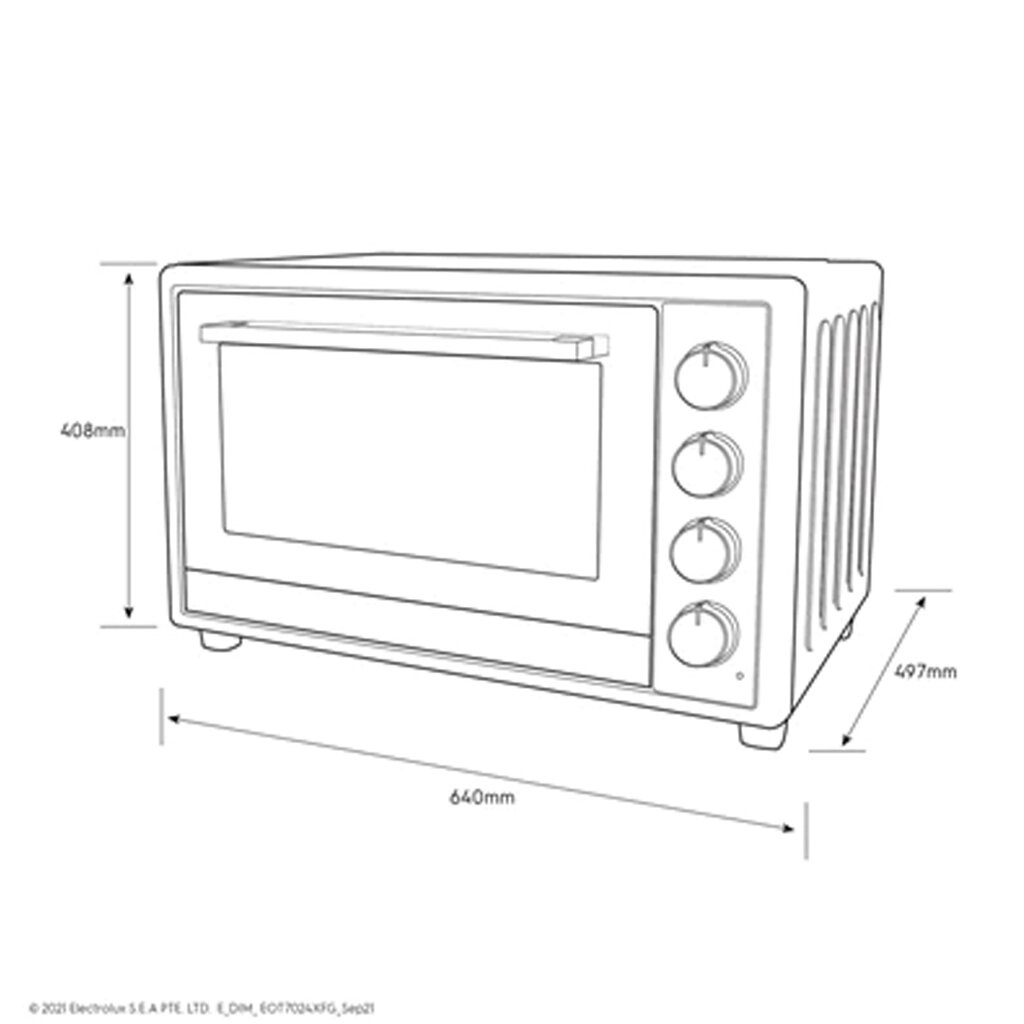 รุ่นใหม่-electrolux-eot7024xfg-เตาอบตั้งโต๊ะ-ความจุ-70-ลิตร-กำลังไฟ-2-400-วัตต์-รับประกันศูนย์-2-ปี-oven-เตาอบ