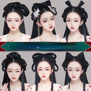 🔥Hot Sale/Ant costume headband wig all-match สไตล์โบราณ Ming Hanfu สามเณรขี้เกียจง่ายกระเป๋าผม