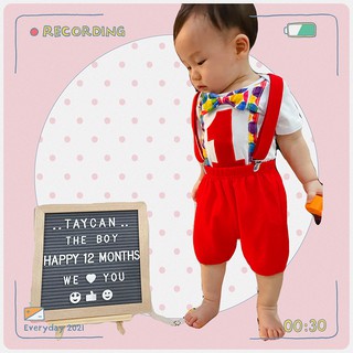 ❤️Happy Birthday 1st Year❤️👦🏻❤️บอดีสูธสุดหล่อหูกระต่าย พร้อมกางเกงและเอี้ยมถอดได้❤️