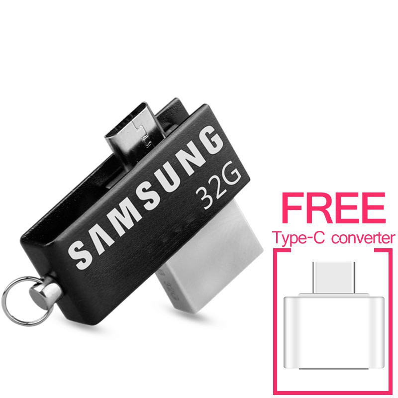ภาพหน้าปกสินค้าอะแดปเตอร์ SAMSUNG 128 GB OTG U disk Flash Drives and Free Type-C จากร้าน 3cworld.th บน Shopee