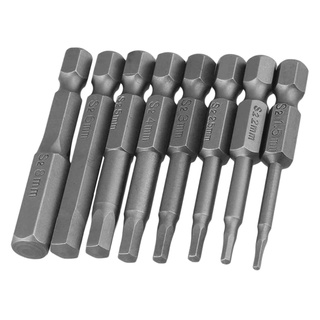 สินค้า ดอกไขควง Hex Shank Bits H1.5 H2 H2.5 H3 H4 H5 H6 H8 สำหรับใช้ในการงานช่าง 8 ชิ้น