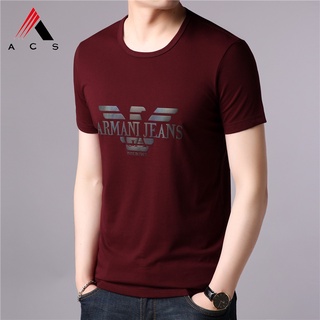 【 4 สี 】 Ready Stock Men เสื้อยืดแขนสั้นพิมพ์ลายผู้ชายแฟชั่นเสื้อยืด Cotton Tee